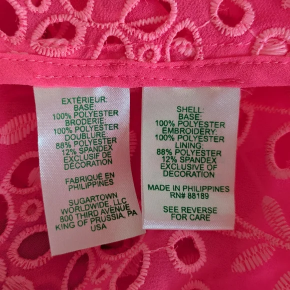 Lilly Pulitzer Almita Bright Pink Eyelet Dress, Size 10. Worn Once - Picture 7 of 10